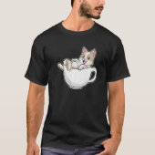 Cat Tea Cup T-shirt (Voorkant)