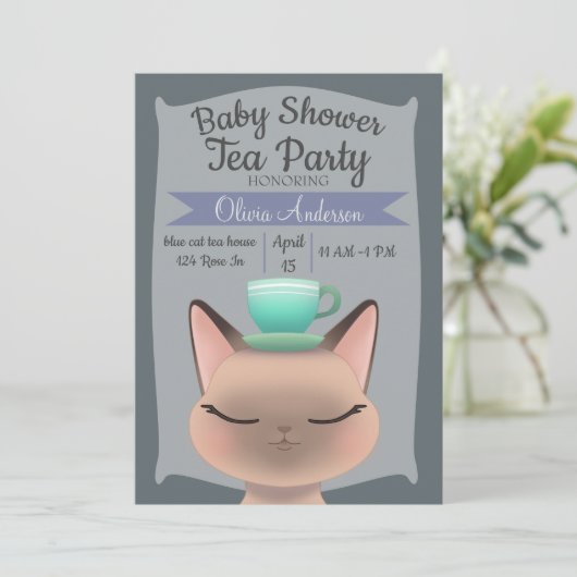 Cat Tea Party Kaart (Staand voorkant)