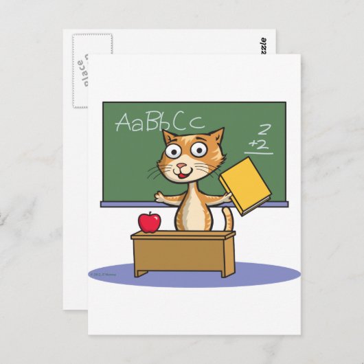 Cat Teacher Briefkaart (Voorkant / Achterkant)