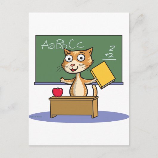 Cat Teacher Briefkaart (Voorkant)