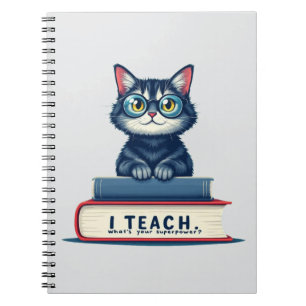 Cat Teacher I Teach What's Your Superpower Notitieboek