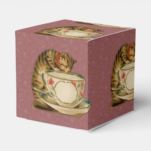 Cat Teacup Schattige  Victoriaans Bedankdoosjes (Achterkant)