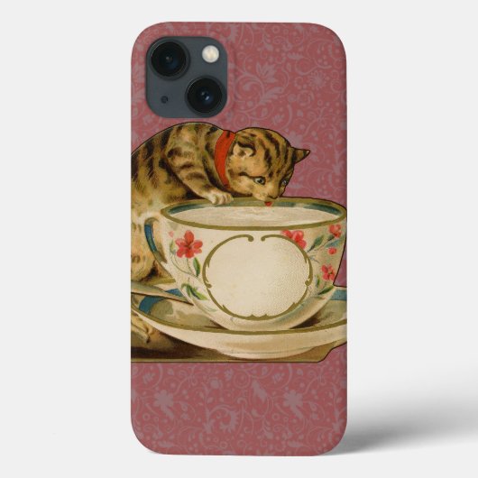 Cat Teacup Schattige  Victoriaans Case-Mate iPhone Case (Achterkant)