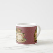 Cat Teacup Schattige  Victoriaans Espresso Kop (Voorkant rechts)