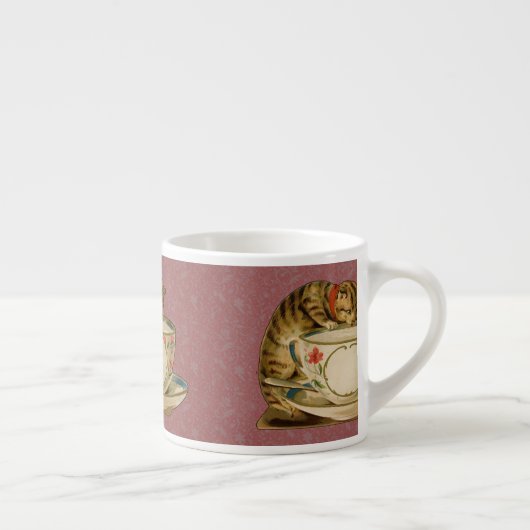 Cat Teacup Schattige  Victoriaans Espresso Kop (Rechts)