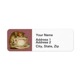 Cat Teacup Schattige  Victoriaans Etiket