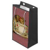 Cat Teacup Schattige Victoriaans Klein Cadeauzakje (Voorkant Gekanteld)