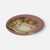 Cat Teacup Schattige  Victoriaans Papieren Bordje (Gekanteld)