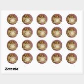 Cat Teacup Schattige  Victoriaans Ronde Sticker (Vel)