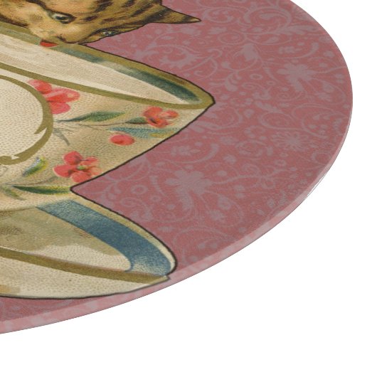 Cat Teacup Schattige Victoriaans Snijplank (Hoek)