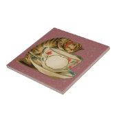 Cat Teacup Schattige  Victoriaans Tegeltje (Zijkant)