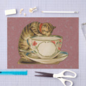 Cat Teacup Schattige  Victoriaans Tissuepapier (Craft)