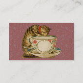 Cat Teacup Schattige  Victoriaans Visitekaartje (Achterkant)