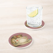 Cat Teacup Schattige  Victoriaans Zandsteen Onderzetter (Zijkant)