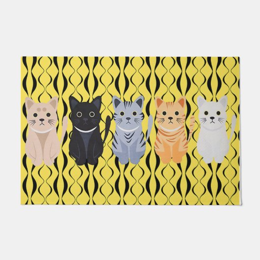 Cat Team Doormat, Schattige kat Deurmat (Voorkant)