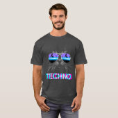 Cat Techno DJ Electro Muziek T-shirt (Voorkant volledig)