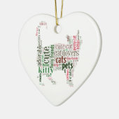 Cat-tekstontwerp Keramisch Ornament (Links)
