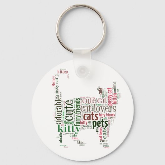 Cat-tekstontwerp Sleutelhanger (Voorkant)