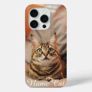 Cat telefoonhoesje aangepast met uw huisdier naam iPhone 15 pro case