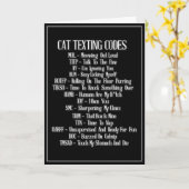 Cat Texting Codes Humor Kaart (Gele Bloem)
