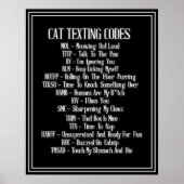Cat Texting Codes Humor Poster (Voorkant)