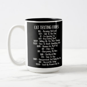Cat Texting Codes Humor Tweekleurige Koffiemok