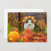 Cat Thanksgiving Collage Art Briefkaart (Voorkant / Achterkant)