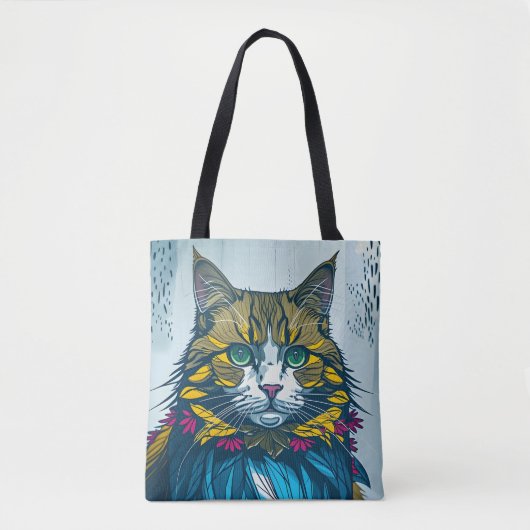 Cat That Ate The Canary Feathers | Wearable Art Tote Bag (Voorkant)