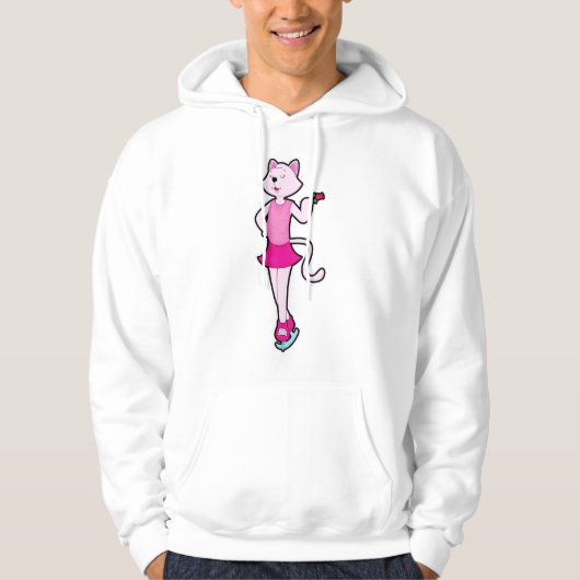 Cat the Ice skating with Flower Hoodie (Voorkant)