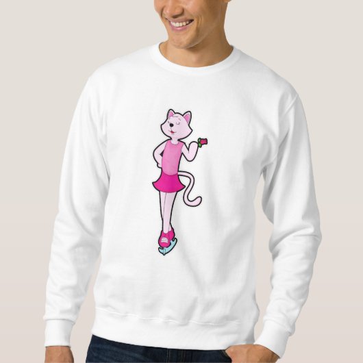 Cat the Ice skating with Flower Trui (Voorkant)