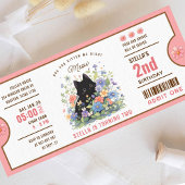 Cat-thema verjaardagskaartuitnodiging | Schattige Kaart