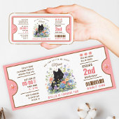 Cat-thema verjaardagskaartuitnodiging | Schattige Kaart