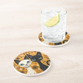 Cat-thema zandsteen Onderzetter (Zijkant)