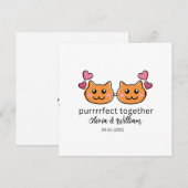 Cat Theme Funny Verloving Congrates Love Bird Aankondiging (Voorkant / Achterkant)
