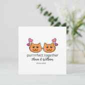 Cat Theme Funny Verloving Congrates Love Bird Aankondiging (Staand voorkant)