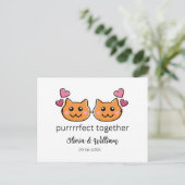 Cat Theme Funny Verloving Congrates Love Bird Feestdagenkaart (Staand voorkant)