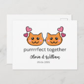 Cat Theme Funny Verloving Congrates Love Bird Feestdagenkaart (Voorkant / Achterkant)