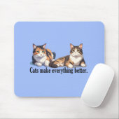 Cat Theme Mousepad met Schattige kleur Muismat (Met muis)