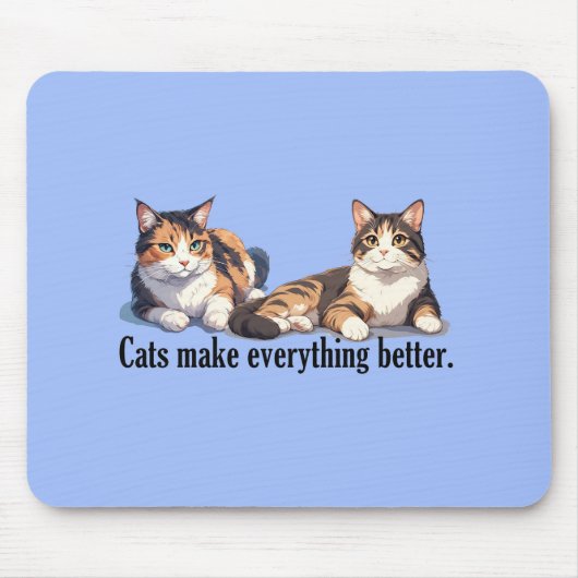 Cat Theme Mousepad met Schattige kleur Muismat (Voorkant)