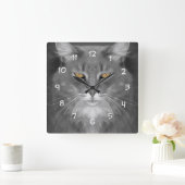 Cat Theme Wall Decor Vierkante Klok (Huis)