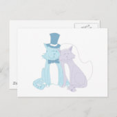 Cat Theme Wedding Briefkaart (Voorkant / Achterkant)