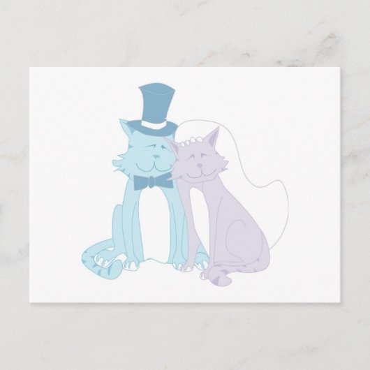 Cat Theme Wedding Briefkaart (Voorkant)