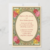 Cat Themed Wedding announcement Ivory and green Kaart (Achterkant)