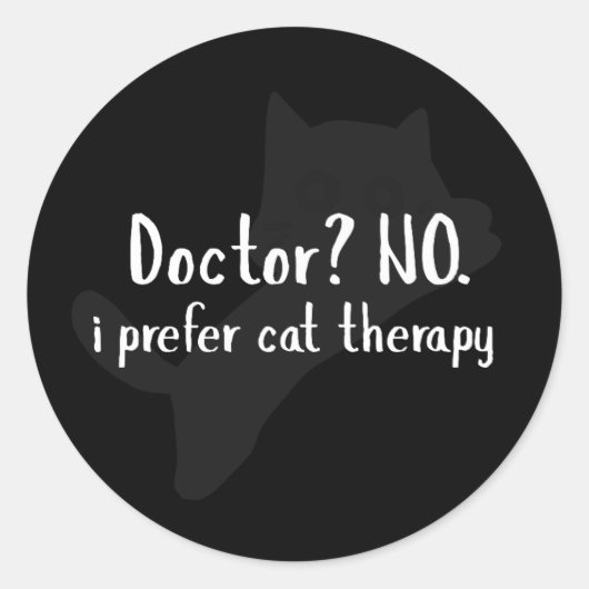 Cat Therapy Sticker – Grappig kattenliefhebber cad (Voorkant)