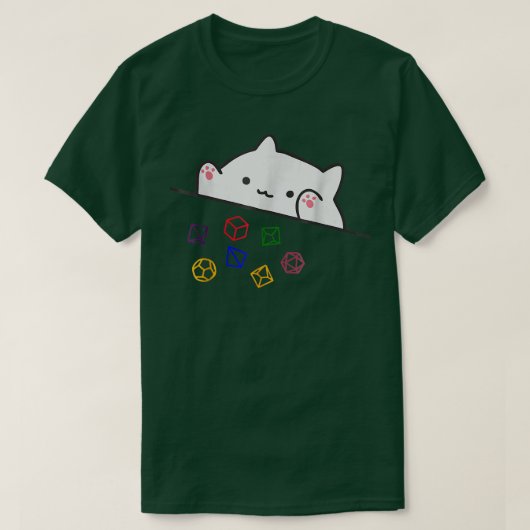 Cat Throwing Dice Tabletop Games Cute Kawaii Anima T-shirt (Design voorkant)