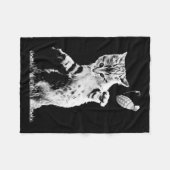 Cat Throwing Grenade Funny Kitty Cat Grenade Scene Fleece Deken (Voorkant (Horizontaal))