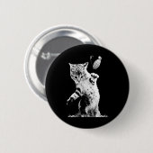 Cat Throwing Grenade Funny Kitty Cat Grenade Scene Ronde Button 5,7 Cm (Voorkant /achterkant)