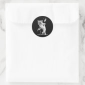 Cat Throwing Grenade Funny Kitty Cat Grenade Scene Ronde Sticker (Tas)