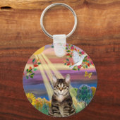 Cat (tijger) - Autumn Sun Sleutelhanger (Voorkant)