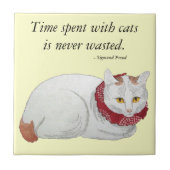 Cat Time Gift Tile Tegeltje (Voorkant)